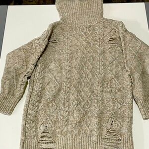 Cream Forever 21 turtle neck fleece sweater